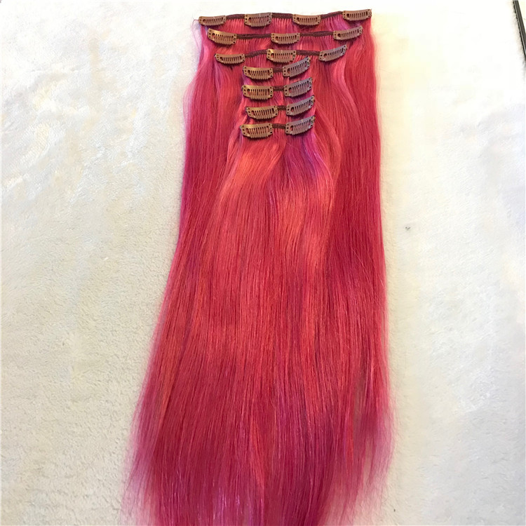 Brightly colored clip in hair extension  H74